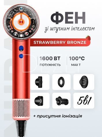 Аналог на фен Supersonic Nural Strawberry Bronze/Blush Pink SN-124 фото