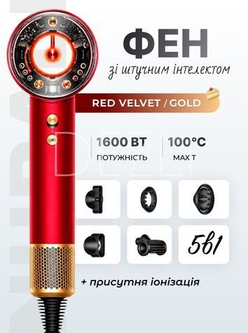 Аналог на фен Supersonic Nural Red Velvet/Gold SN-126 фото
